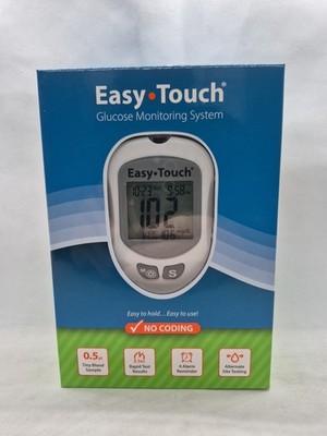 NEW Easy Touch Glucose Monitoring System No Coding, Rapid Results