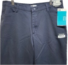 Lee At The Waist Relaxed Fit Stretch Woman  s 14 Plain Front Black NWT