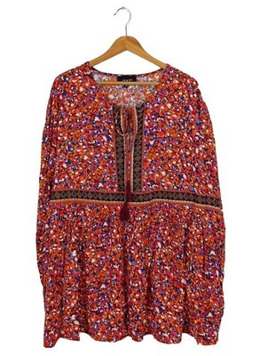 JENYA Langarmkleid Damen Kleid Gr. DE 48 rot-blau Casual-Look