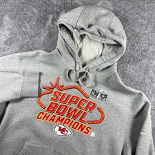 Nike Kansas City Hoodie Mens XL Gray Chiefs Super Bowl Champions Pullover Fleece
