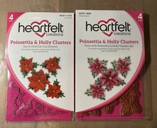 Heartfelt Creations Poinsettia Holly Cluster Stamp Set with Dies