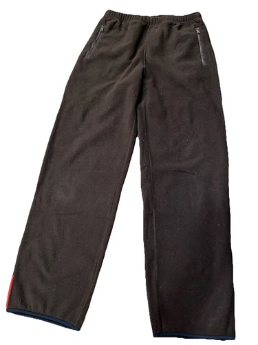 Prada Milano Pantalone Tuta Donna Marrone Scuro Pile Media Zip Tasche M