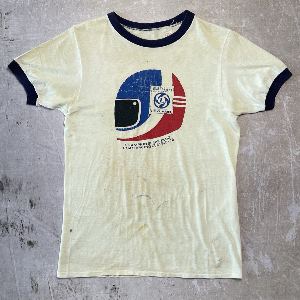 True Vintage 1970s British Leyland Team Spark Plug T-shirt Triumph