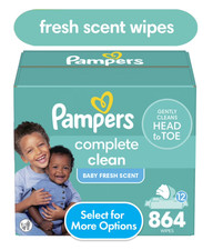 Pampers Baby Fresh Baby Wipes 3-Pack 216 Wipes Select for More Options 