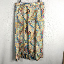 Vintage Handmade Maxi Skirt Womens M Boho Paisley Art To Wear Statement Mod