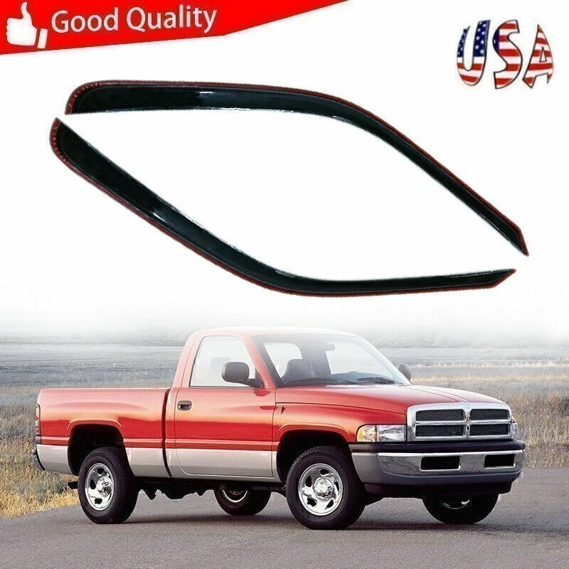 In-Channel Window Visors Rain Guards Smoked Fit Dodge Ram 1500 2500 3500 94-02 - Image 2 of 4