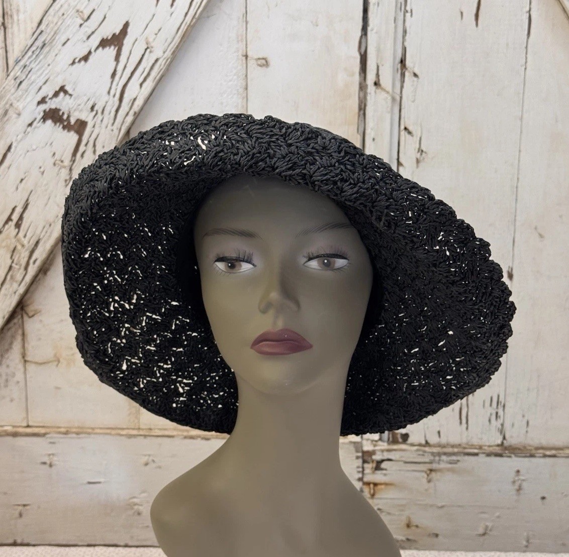 Vintage Straw Hat Black FAYTEK Women main image 3