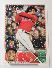 Boston Red Sox Enmanuel Valdez Rookie Card MLB Baseball Topps Holiday 2023 RC. rookie card picture