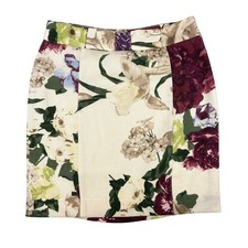RED Valentino Floral Wool Mini Skirt Womens IT 44 US 4/6 Cream Bow Y2K Romantic