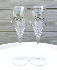 AYALA CHAMPAGNE 2 SET LUXURY FLUTES EXQUISITE TASTE DRINKING GLASSES EXCELLENT