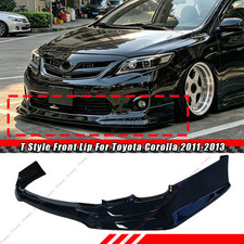 For Toyota Corolla 2011-2013 T Style Front Bumper Lip Chin Spoiler Gloss Black For Toyota Corolla 2011-2013 T Style Front Bumper Lip Chin Spoiler Gloss Black