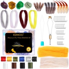 Fly Tying Materials kit, 87pcs Starter kit, Fly Tying Tools Bobbin-Holder,Hoo...