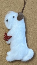 SEALYHAM TERRIER with RED  BUTTERFLY  - Part needle felted DOG