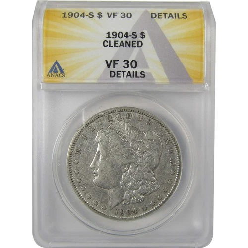 1904 S Morgan Dollar VF 30 Details ANACS Silver $1 Coin SKU:I21159