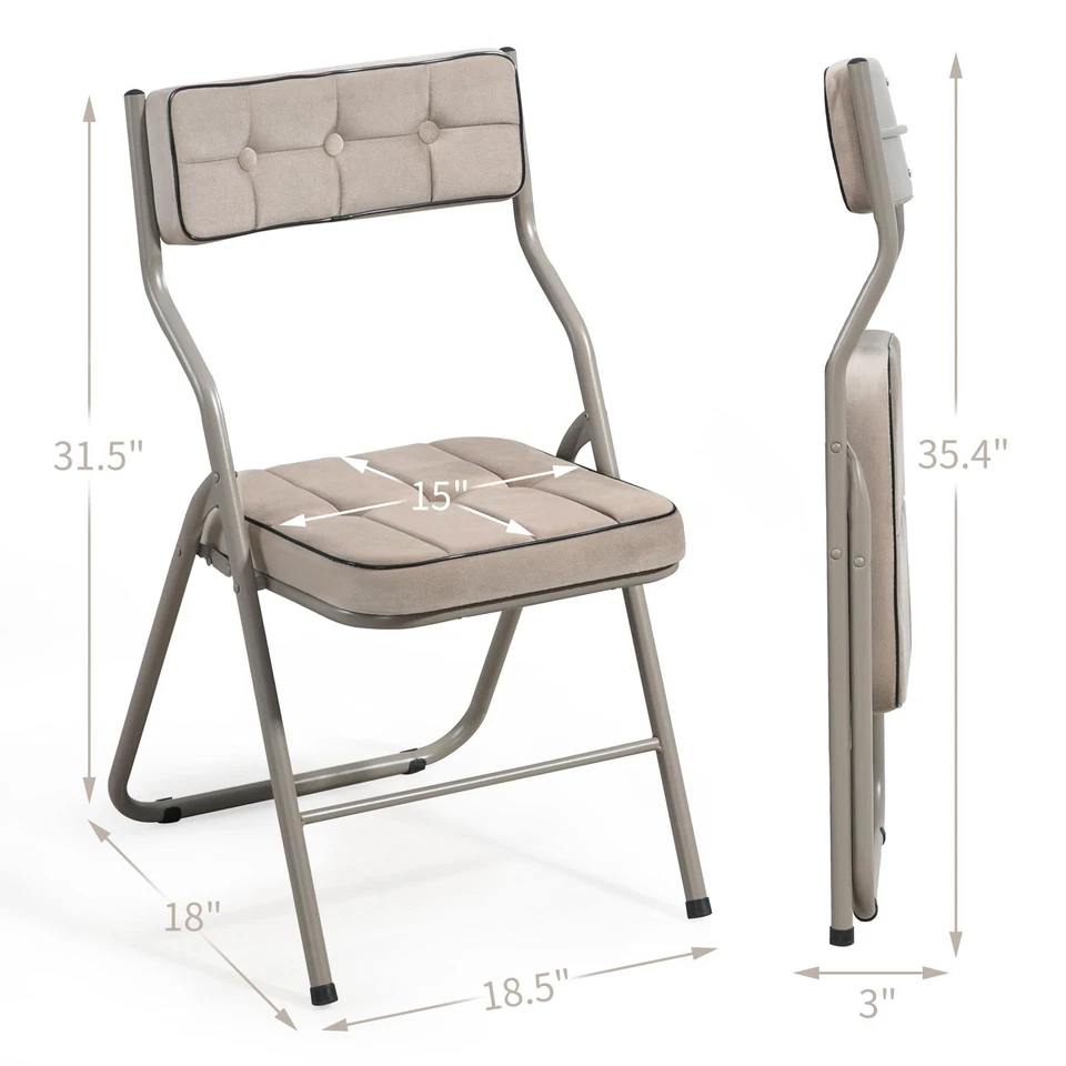 Juego De 4 Sillas Plegables Acolchadas Para Comedor Modernos Baratos En Oferta Foto 3 de 4