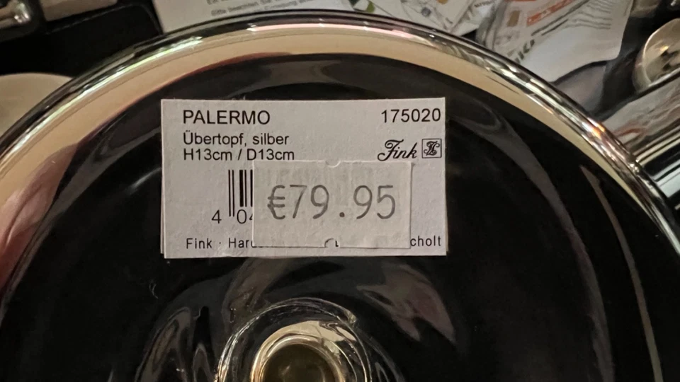 Silberner Fink Übertopf Palermo aus Glas - Bild 3 von 3