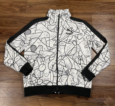 PUMA x ALE GIORGINI Mens Casual Athletic Track Jacket Size Medium White/Black