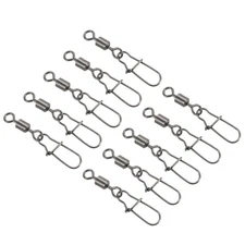 Fishing Rolling Swivel with Coastlock Snap, 20 Pack 50LBS Line Connector, Black