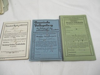 3 x Fahrausweise Nürnberg Fürther Straßenbahn „1910 1932 1949“