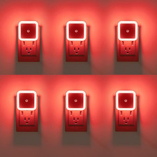 6 Pack Red Night Light, LED Night Lights Plug into Wall with Dusk to Dawn