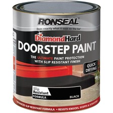 Ronseal Diamond Hard Door Step Paint 750ml Black for Stone Concrete Brick