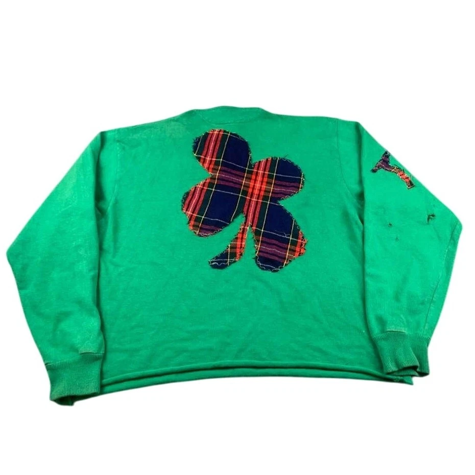 Vintage Ireland Barbarian Rugby Shirt 3XL Green Plaid Red Patch Work Embroider - Image 2 of 4