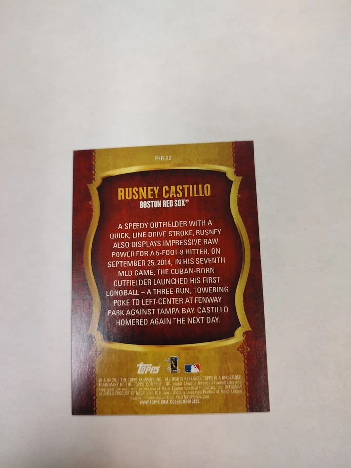 2015 Topps First Home Run Series 2 White #FHR22 Rusney Castillo (PWE)(02) - Image 2 of 2
