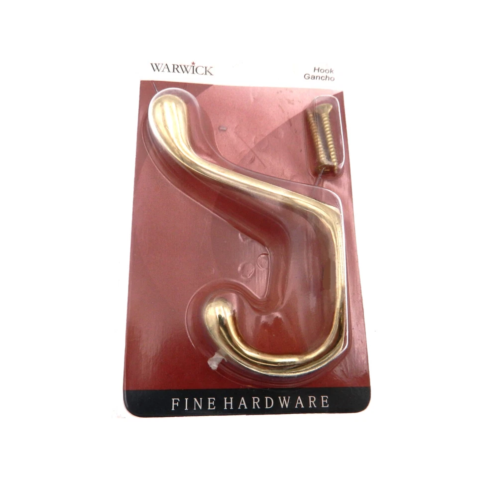 Warwick 抛光黄铜双人外套、帽子、长袍、毛巾墙或门钩 BH2003PB — 第 2/2 张图片