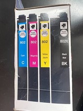 EPSON GENUINE 4-PACK 802XL BLACK & 802 COLOR INK 2289/OB