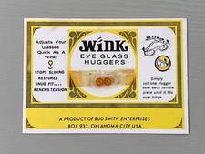 Vintage Wink Eye Glass Huggers Adjust Eyeglasses Oklahoma City OK NOS Card