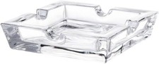 Glas Zigarren Aschenbecher 15x15cm neues Modell mit 4 Ablagen