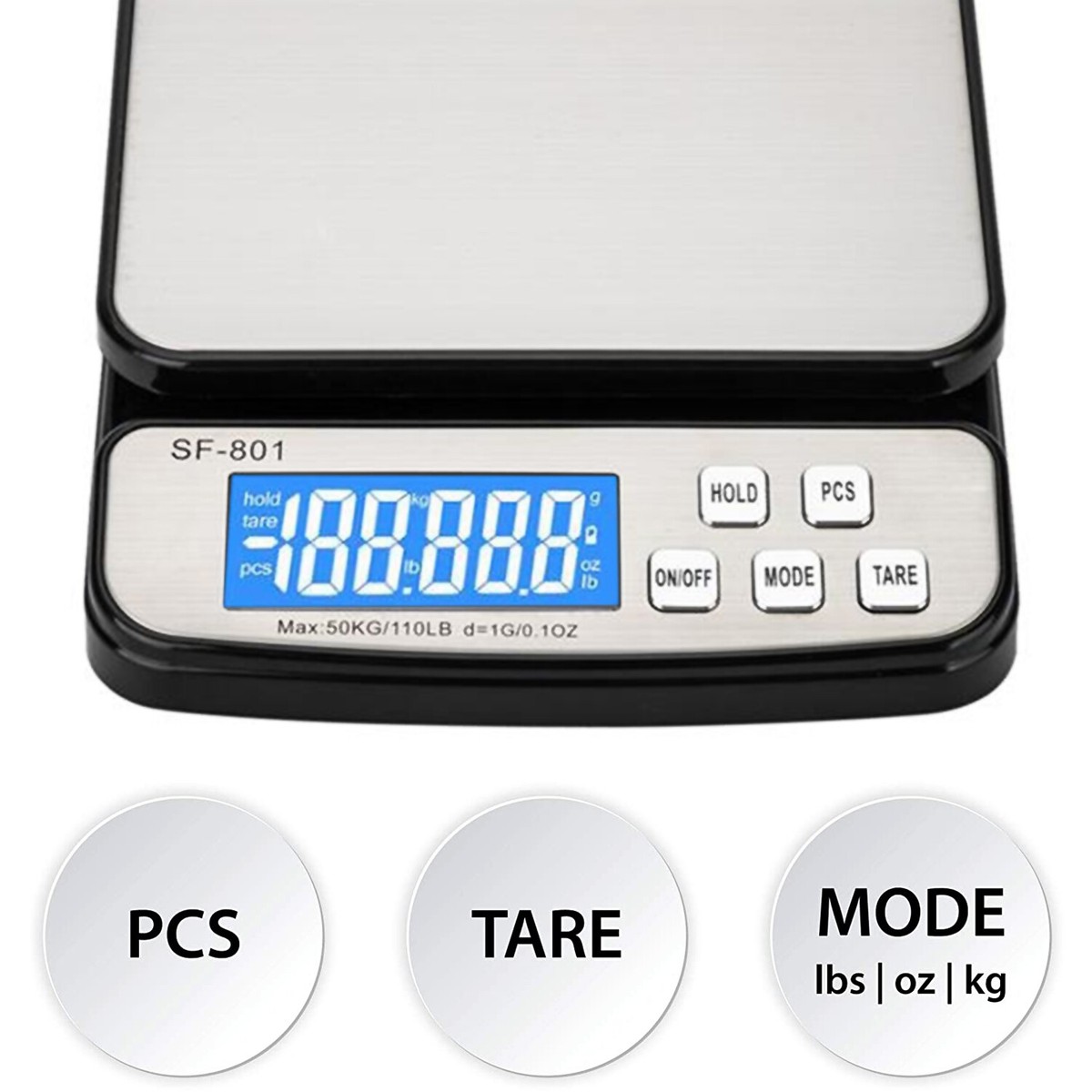 110 LB x 1g Digital Scale Postal Shipping Scale AC Adapter Battery SF-801 |  eBay