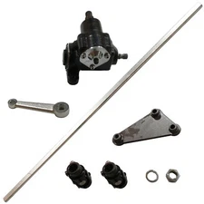 Vega Steering Box 36" DD SteeringShaft Pitman Arm Black 1"X 3/4"DD U-Joints