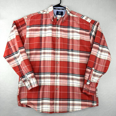 Wrangler 20x Western Shirt Men's XL Red Plaid Long Sleeve Thick Flannel Cotton