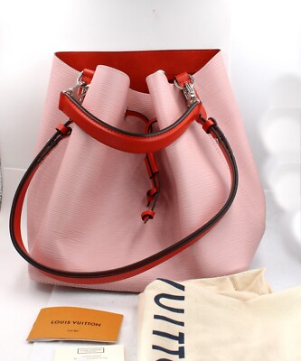 LOUIS VUITTON Epi Neo Noe MM Pink Orange Bucket Shoulder Bag
