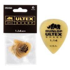 6 Pack Dunlop Guitar Picks Ultex Sharp 1.14mm Hvy
