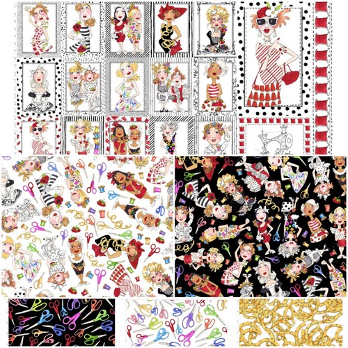 Diseño Loralie - Labios Lotsa 💋en Blanco - Acolchado y Artesanía Tela de Algodón - Imagen 4 de 4