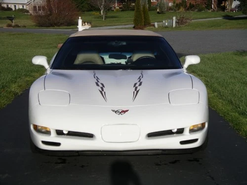 Rayas de capó de carreras a cuadros universales (todos) Chevrolet Corvette Foto 3 de 4