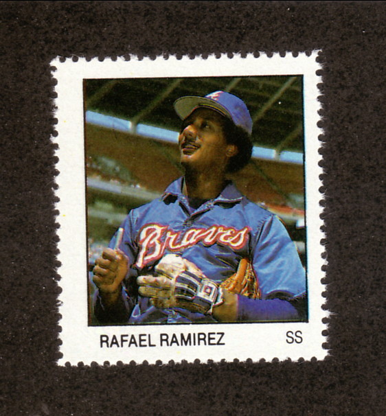 1983 Rafael Ramirez Atlanta Braves Fleer Baseball Stamp