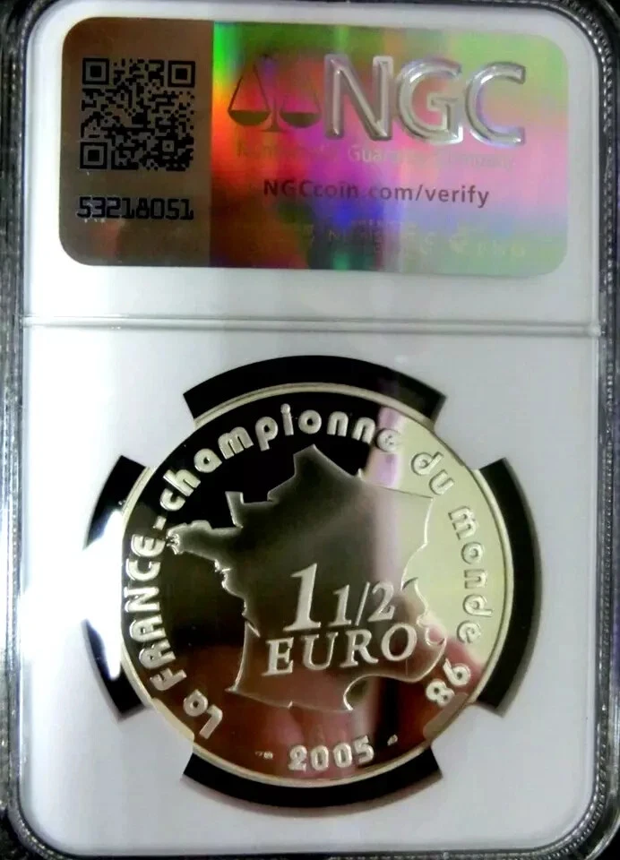 NGC PF69 UC France 2005 FIFA World Cup-Germany Silver 1-1/2 E Almost Perfect PF - Image 2 of 2