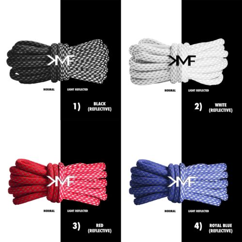 Single Thread Reflective Rope Shoelaces Walking Athletic Laces Ships From USA