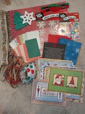 CHRISTMAS Winter Holiday Scrapbook 12x12 Kit, Papers, Embellishments, Ribbons
