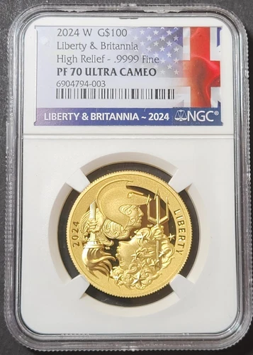 2024-W Liberty & Britannia $100 Gold, NGC PF70 UC