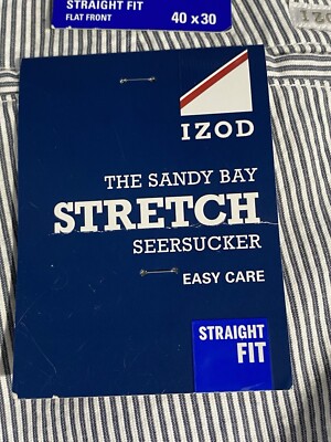 Pantalon Seersucker Izod Sandy Bay 32x30 - Neuf Avec étiquettes - Homme
