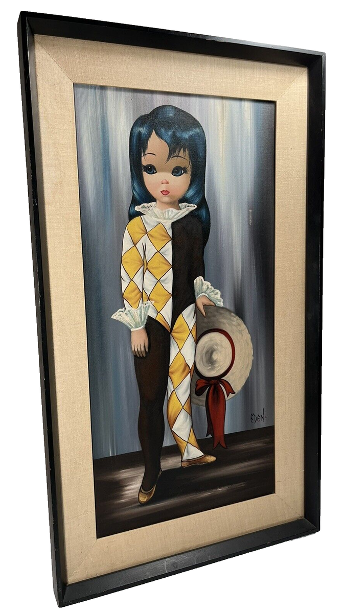 Margaret Keane 70s ヴィンテージ　ポスター 額付「ALONE」 Keane Alone 1963 Lithograph Print Vintage Catalog Margaret Walter