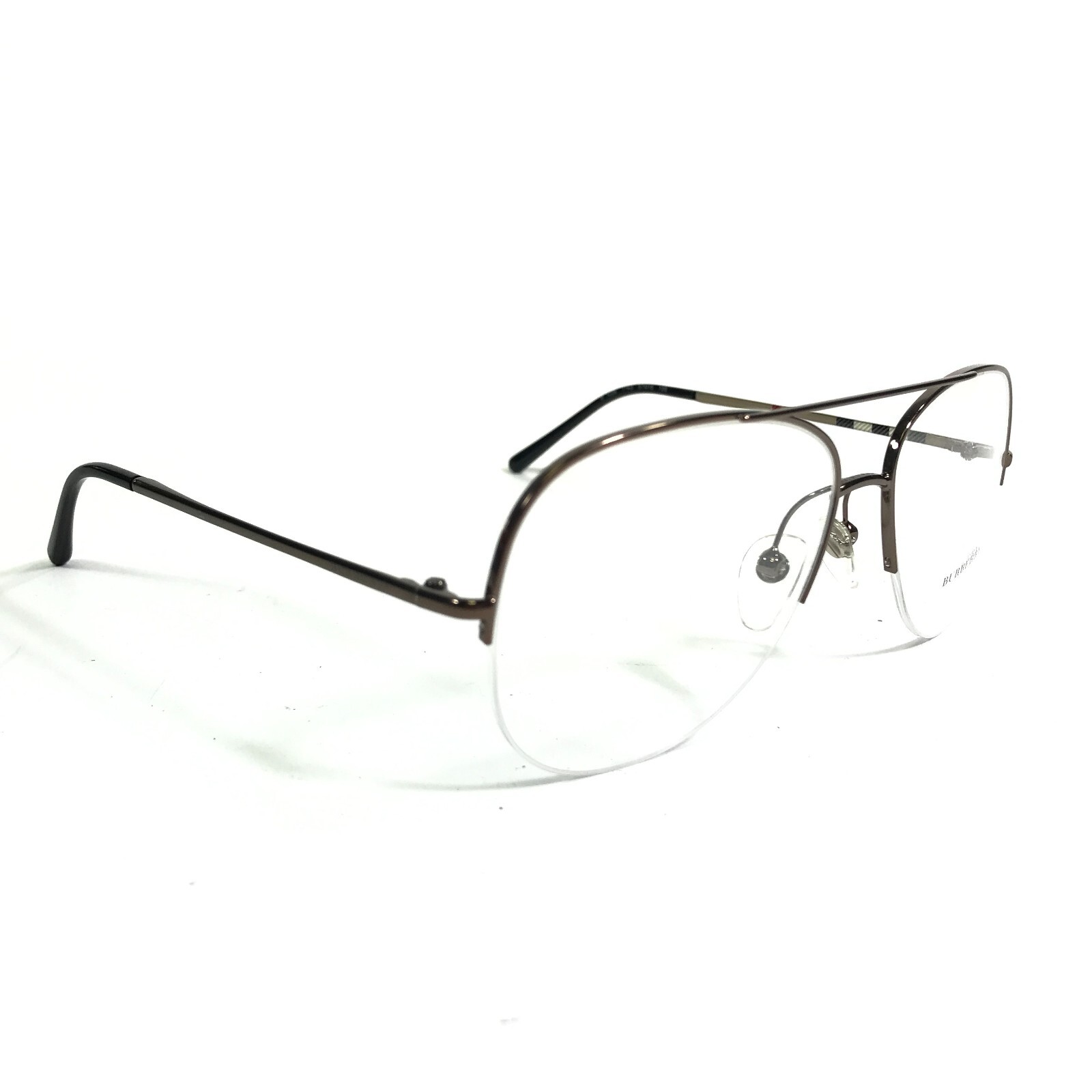 Burberry Eyeglasses Frames B 1226 1143 Brown Round Nova Check Half Rim 57-15-135 thumbnail 2