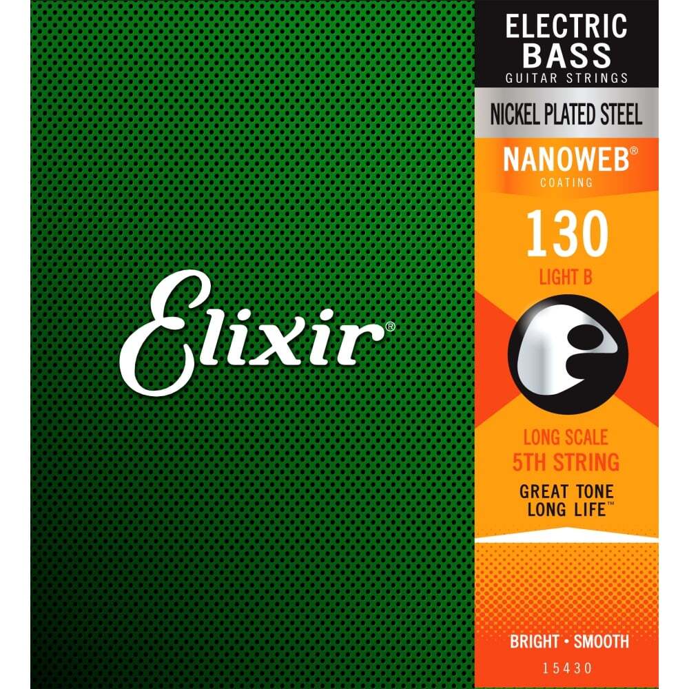 Elixir Nanoweb Nickel Wound 130 (.130"") Bass Single String, Long Scale