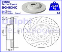 Delphi 2X Bremsscheibe Hinten Ø345 Mm BelüFtet FüR Bmw 1Er F20 118I 116I F21