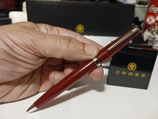 1998 RARE CROSS BURGUNDY AND CHROME SOLO BALLPOINT PEN NEW IN GIFT BOX