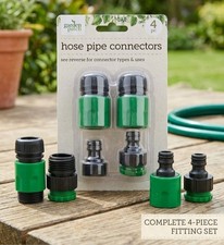 4pc Garden Hose Pipe Connector Set  Universal Tap Adaptor Fitting Kit Leak Proof